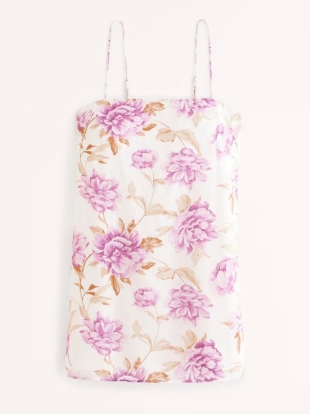ABERCROMBIE & FITCH | Cream/Purple Floral
Crinkle Textured Mini Dress | SIZE XXS - Picture 3 of 6